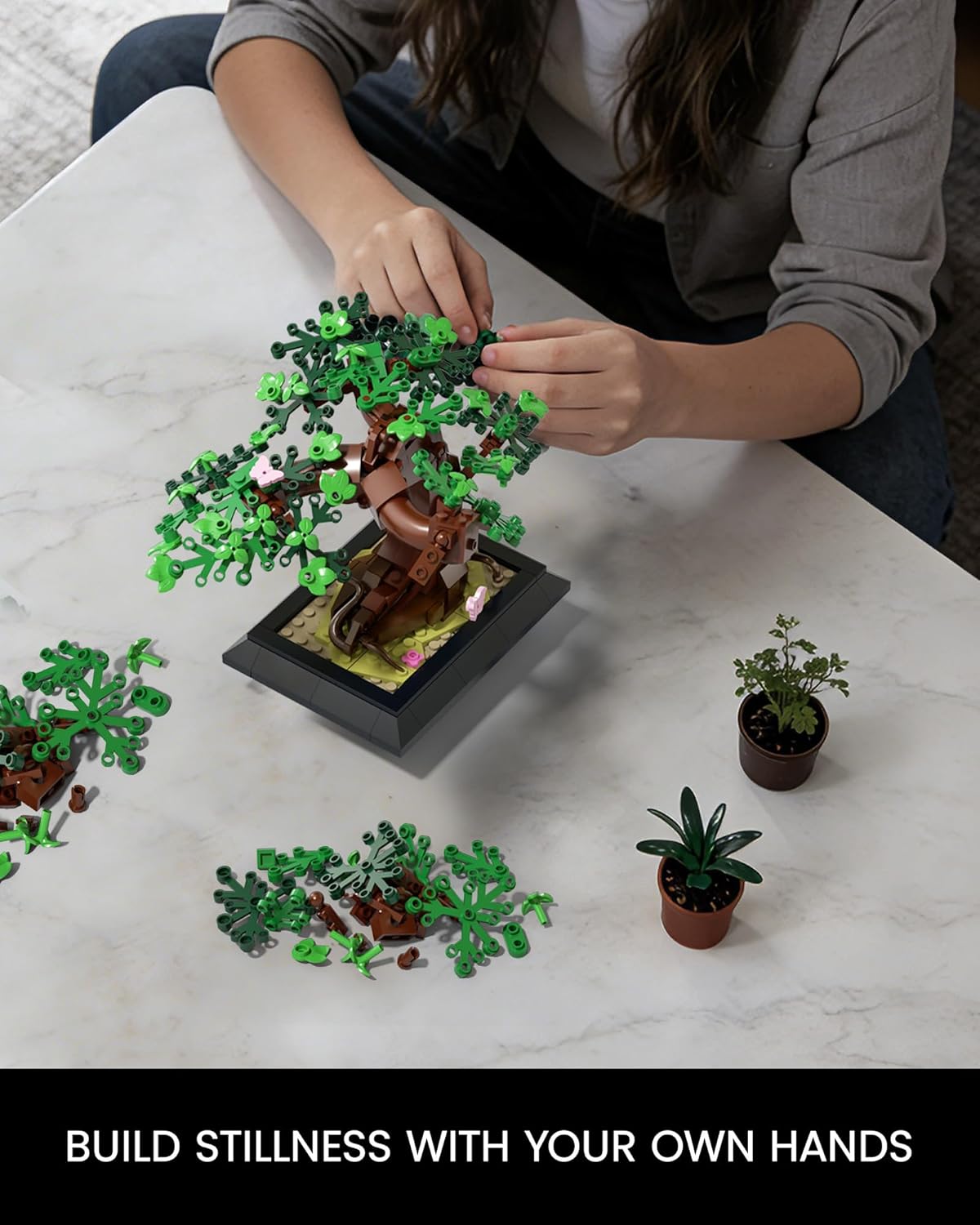 Bonsai Tree Building Sets - 4 in 1 Four Seasons Bonsai DIY Building Blocks Toy, Artificial Bonsai Tree Plants for Home Decor, Table, Desk, Office - Christmas Day Gift for Kids and Adults