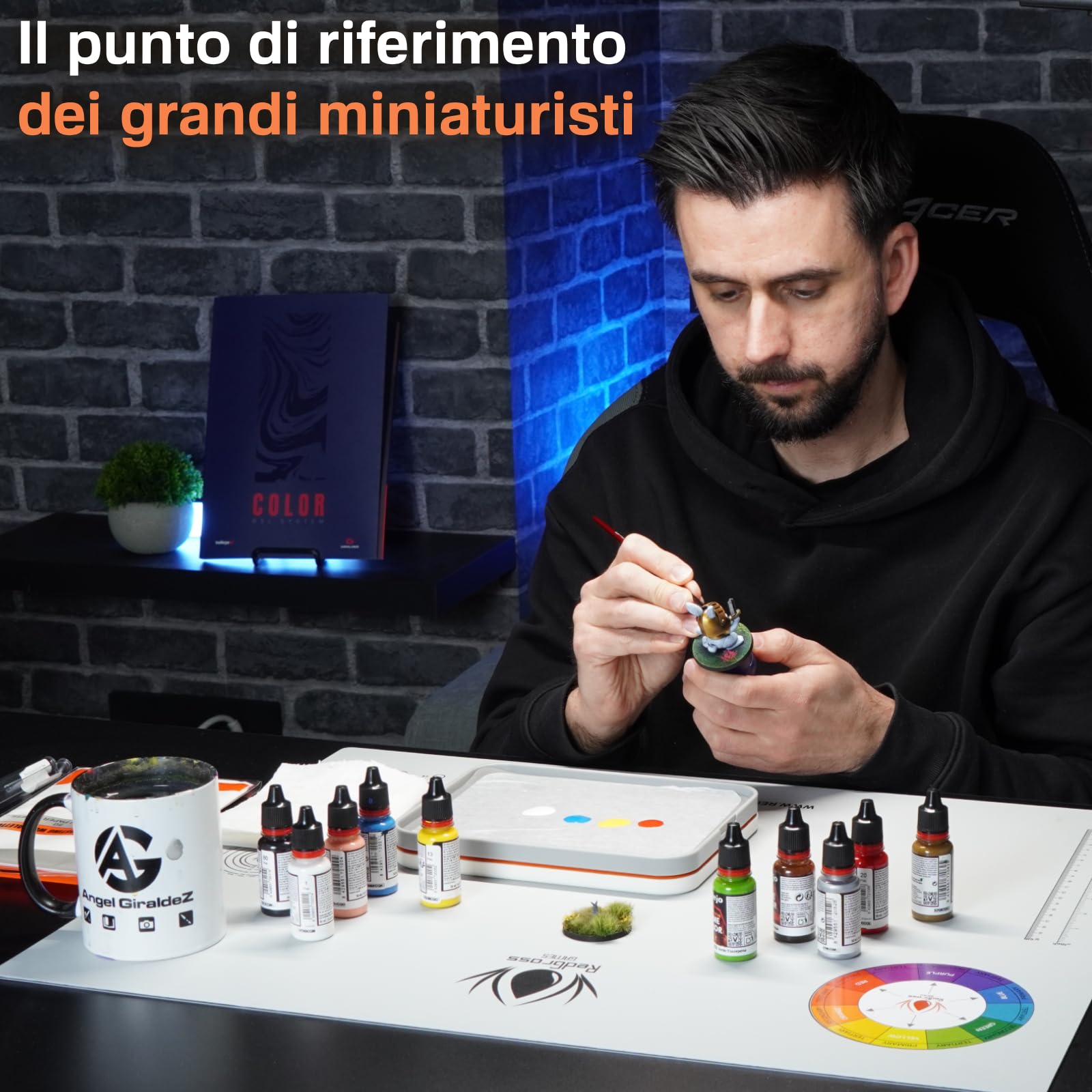 Redgrassgames Everlasting Wet Palette per pittura in miniatura e vernici acriliche - Painter Lite 8.9" - Mantiene la vernice fresca - Tavolozza di pittura con coperchio, sigillo, 50 fogli, 2 schiume
