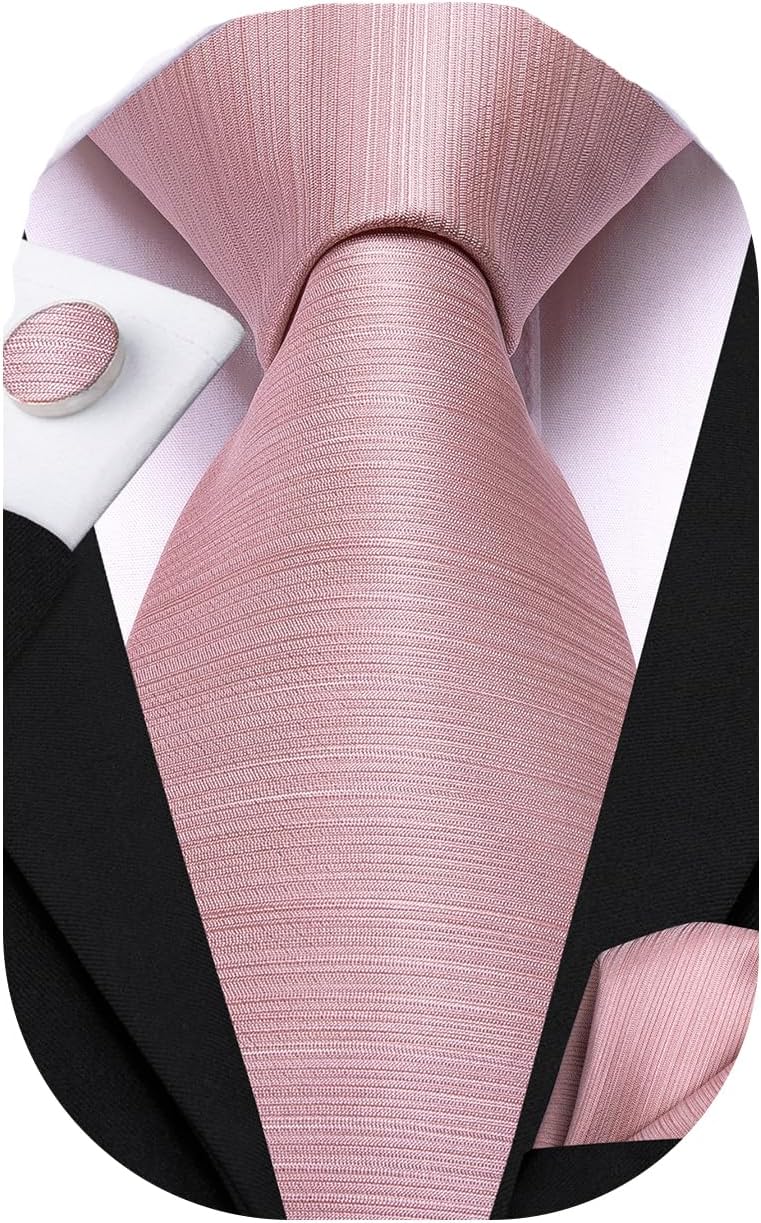 Dubulle Mens Paisley Floral Silk Tie for Men Striped Tie and Pocket Square Set for Wedding Business