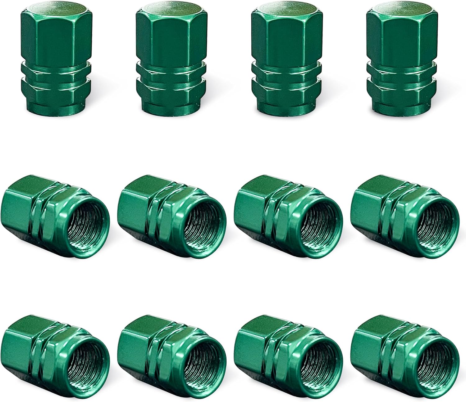 Ziciner 12 PCS Car Tire Valve Caps, Aluminum Alloy Wheel