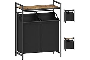 LAATOOREE Double Laundry Hamper with Top Shelf: Elevate Your Laundry Experience
