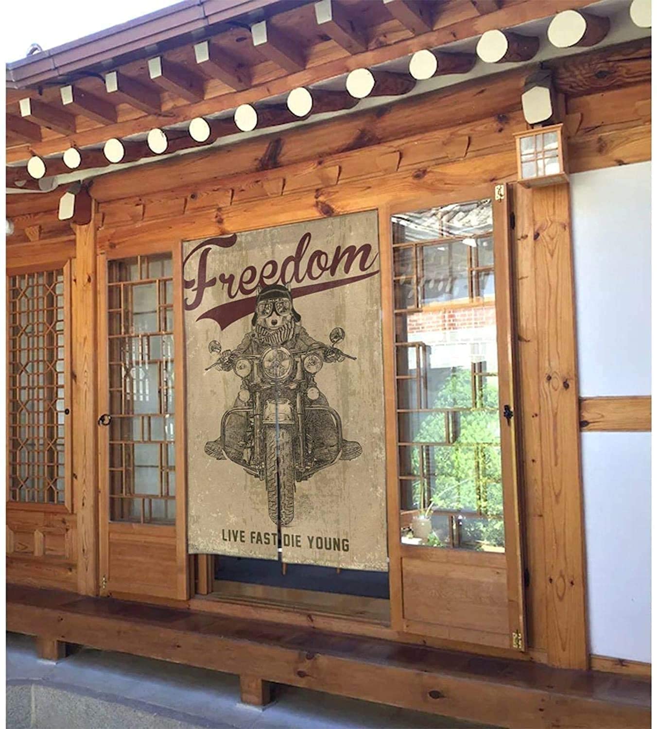 Amazon｜アメリカン ヴィンテージ風 おしゃれ 部屋仕切り のれん