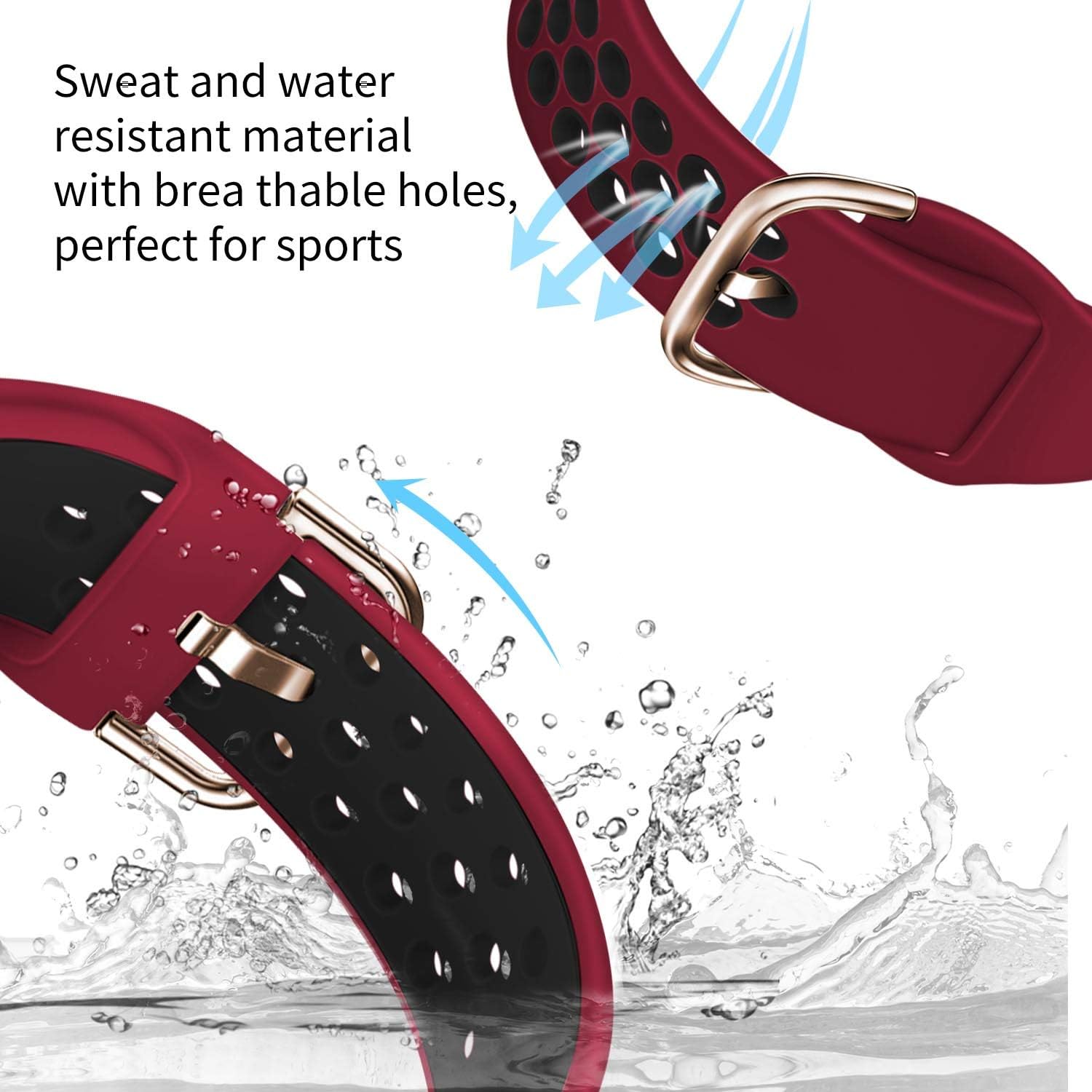 Acrbiutu Bands Compatible with Fitbit Versa/Versa 2 / Versa Lite, Soft Silicone Breathable Replacement Sport Accessory Watch Strap Wristband for Women Men