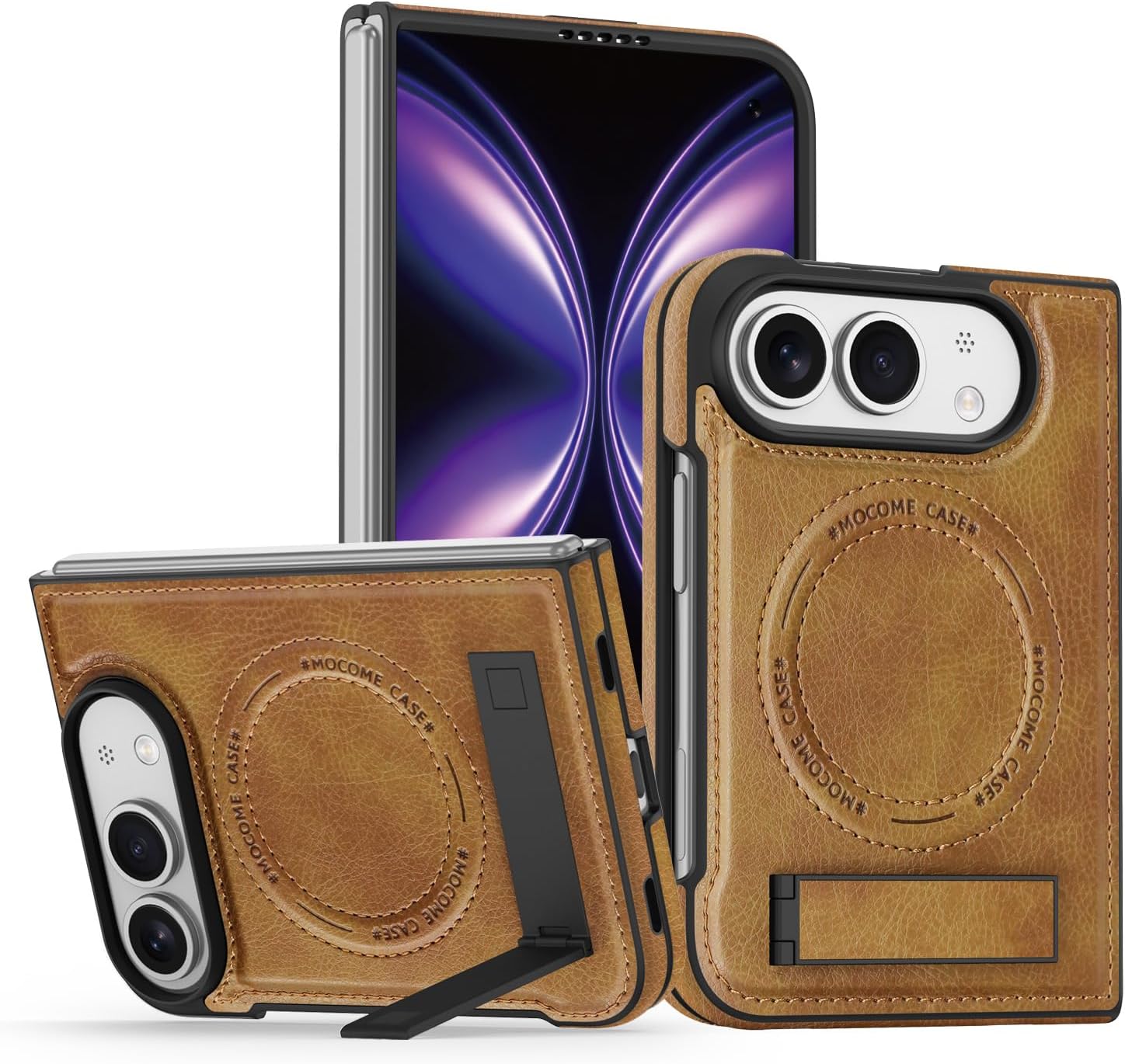 Magnetic for iPhone Ultra Case Folding Stand, Brown