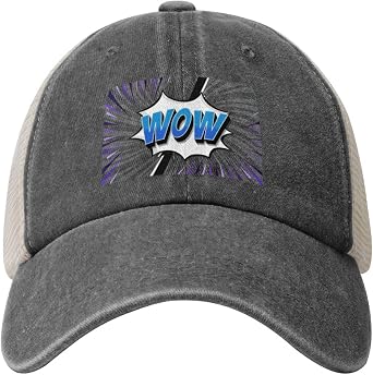 Wow Baseball Cap for Women Mens Trucker hat Mesh Caps Dad Hat