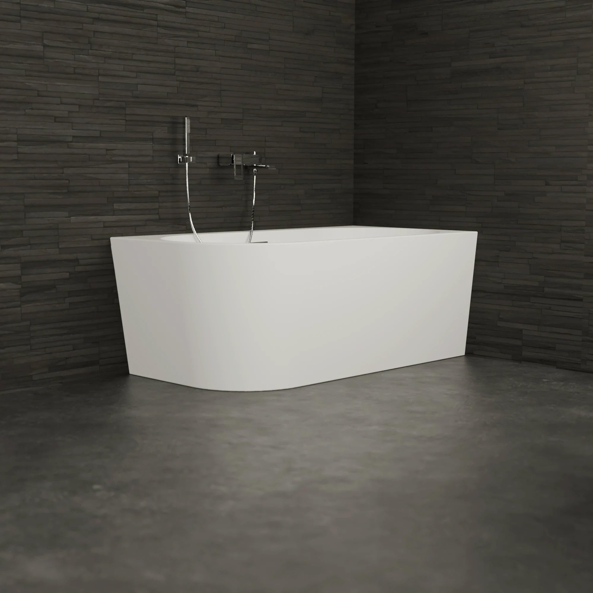Vasca freestanding Capri 150 destra bianco L150 x l72 x h58 cm, by SPALINA