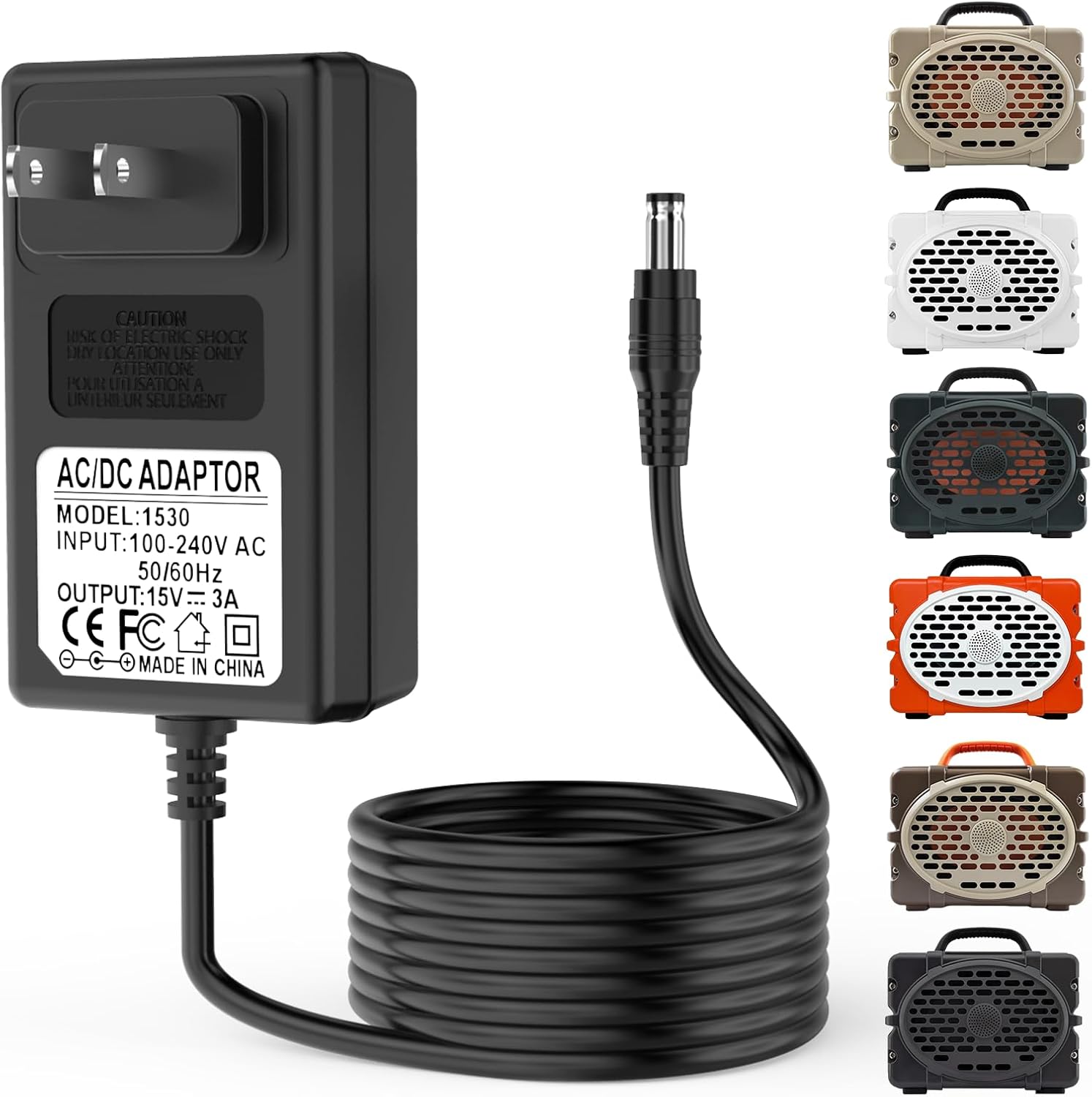 15V 3A Speaker Charger for Turtlebox Gen 2 & Gen 3: Loud! Replacement Outdoor Portable Bluetooth 5.0 Speaker 5.9ft Power Cord