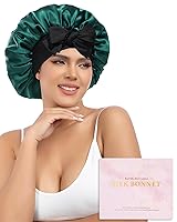 Vista 14 de Gorro de seda de AWAYTR para dormir, mujeres, 100% seda de morera con banda, reversible de 2 capas, envoltura para el cabello para dormir