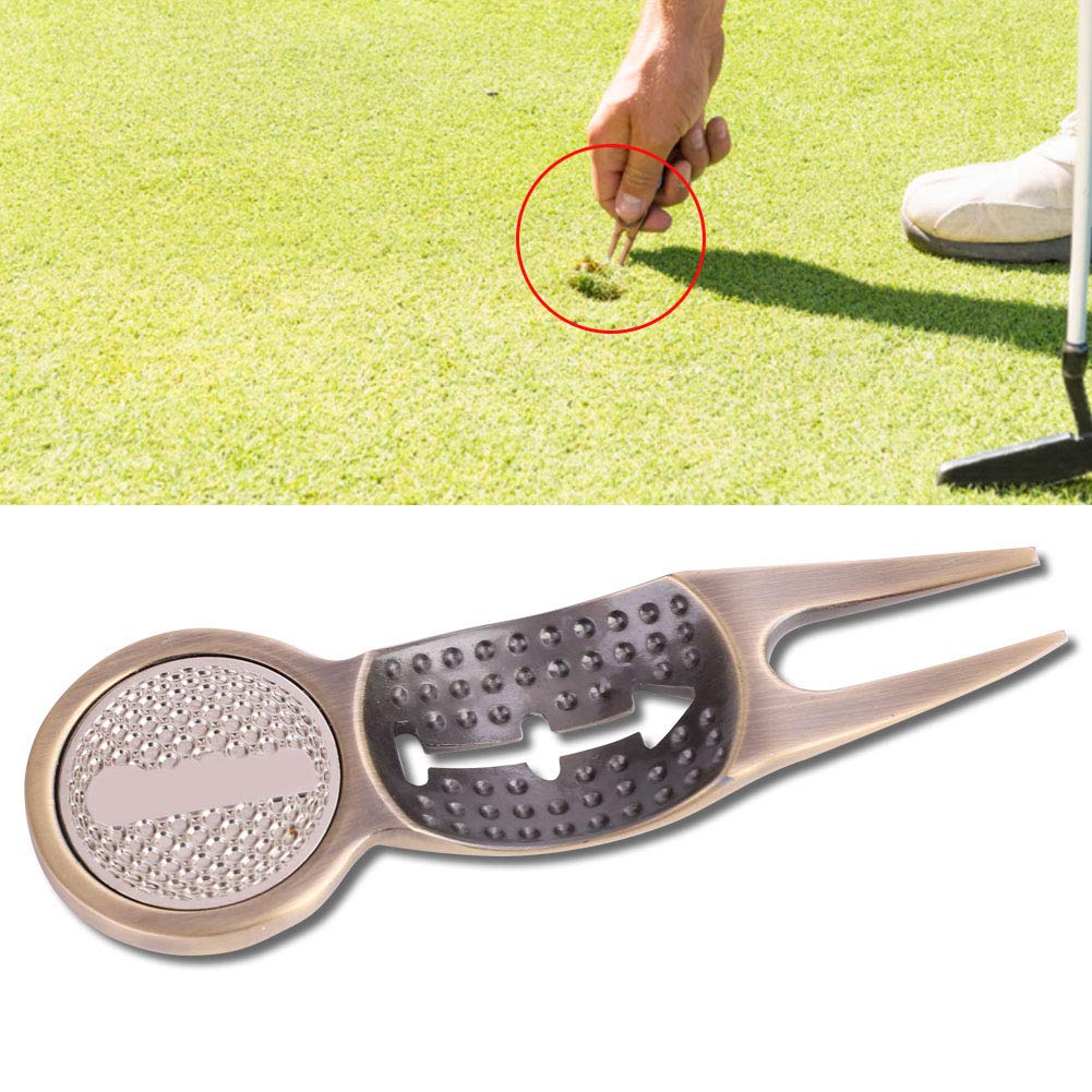 VGEBY Herramienta de reparación de Divot de Golf con botón emergente y Marcador de Bola magnética Pitch Mark Mini Herramienta de reparación de Divot para golfistas Profesionales
