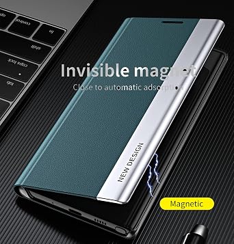 CCSmall for OnePlus Nord 2 5G Bracket Pagnetic Leather Cover TPU Shockproof Protection Flip Phone Case for OnePlus Nord 2 5G CX Green
