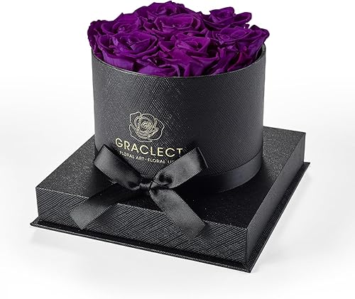 Miniatura 9 de Flores para entrega Prime - Rosas preservadas en una caja - Flores para siempre, rosas inmortales, regalos de cumpleaños de rosas eternas para ella