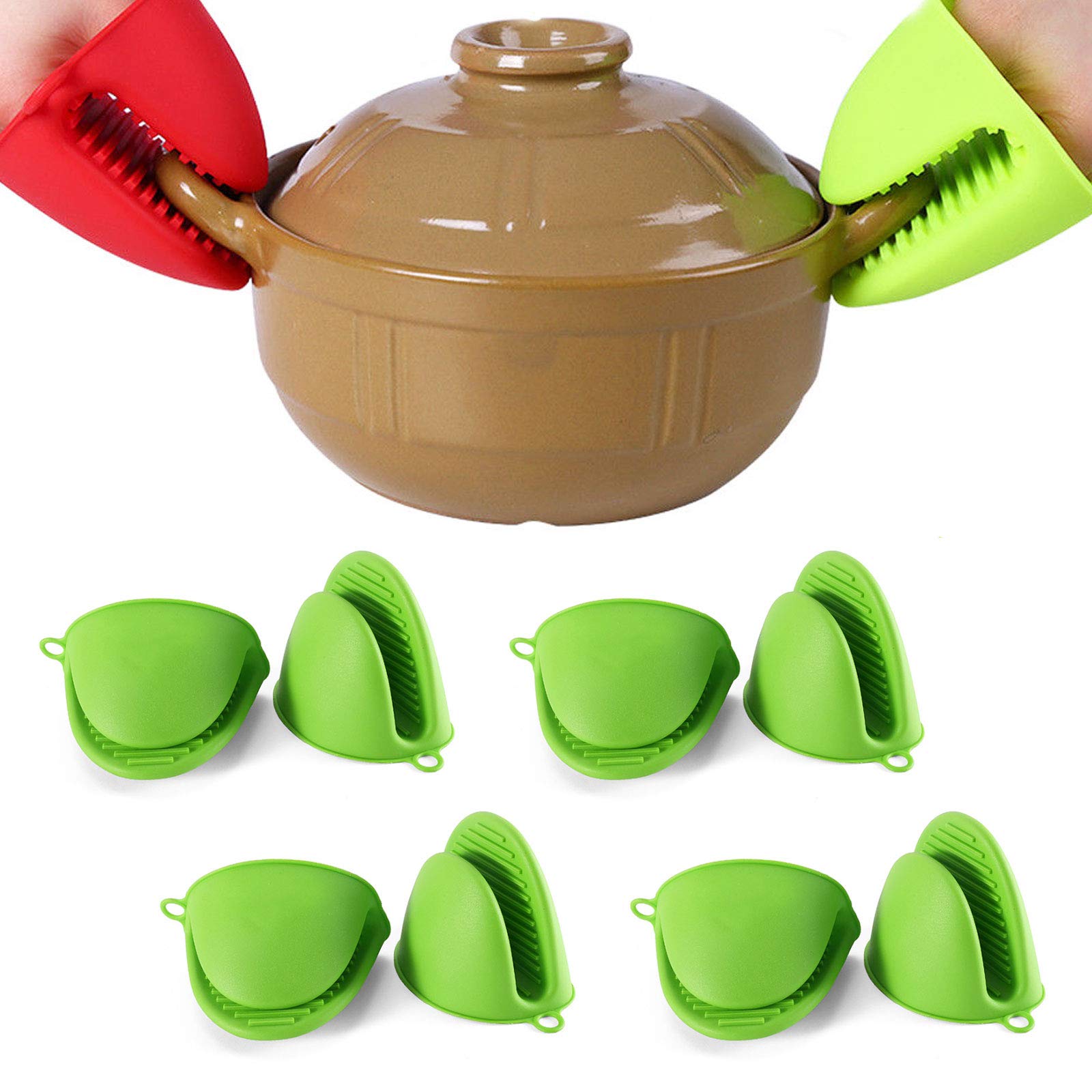 Set 4 Pezzi Guanti Da Forno E Presine NANANA – Resistenti Al Calore Fino A 200°C, Antiscivolo Con Motivo Twill, Lavabili, Per Cucina E Barbecue