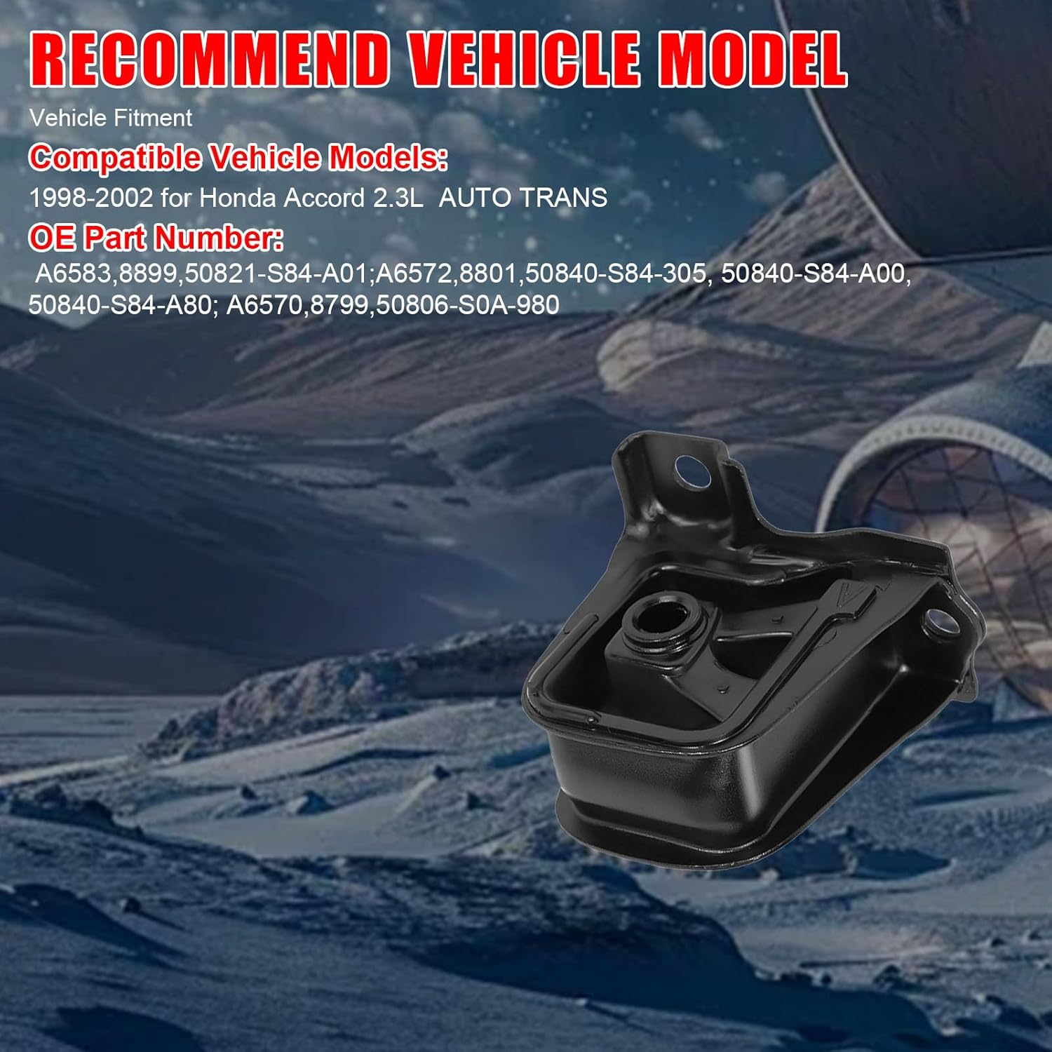 3 Pcs Engine Motor Mount Set - Compatible with 1998 1999 2000 2001 2002 for Honda Accord 2.3L 4 Cylinder Auto at Automatic Transmission Trans , Replace OE# A6583 A6572 A6570