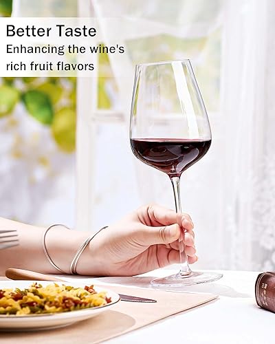 Miniatura 6 de JBHO Italian Style - Copas de vino blanco y tinto de alta calidad, 18 onzas, embalaje de regalo, soplado a mano, duradero y elegante, con tallo,