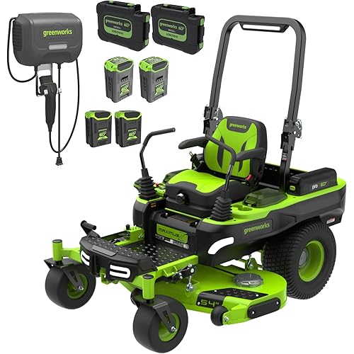 Greenworks 60V 54" Zero Turn,(2) 20.0Ah+(2) 8.0Ah+(2) 4.0Ah Batteries+Wall Charger