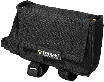 Topeak TriBag Frame Bike Bag Large Top Tube Mounted Storage Pouch with Padded Main Compartment, Dual Side Pockets, and Secure Strap System for Easy Access on the Go | bike-wedges