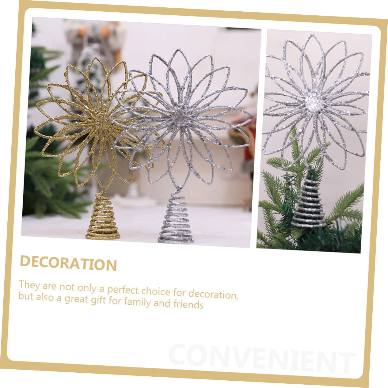TOPBATHY 5 Pz Stella Superiore Dell'albero Di Natale Puntale Albero Stella Di Natale Addobbi Per Alberi Di Puntale Dell'albero Di Decorazioni Fatate Ferro Battuto