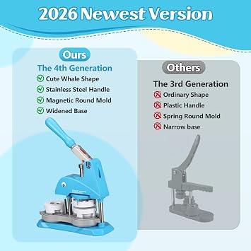 Button Maker Machine 1+1.25+2.25 inch, Pin Maker Machine Kit