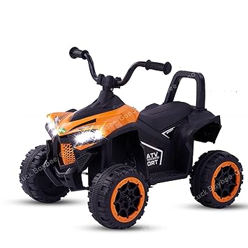 GoodLuck Baybee Electric Kids Ride on Powered Car for Kids with Mp3 Player, USB, LED Headlights, Foot Pedal Jeep Racing Car|Battery Operated Ride on for Girls,Boy (Beach Bike, Red) (Orange)