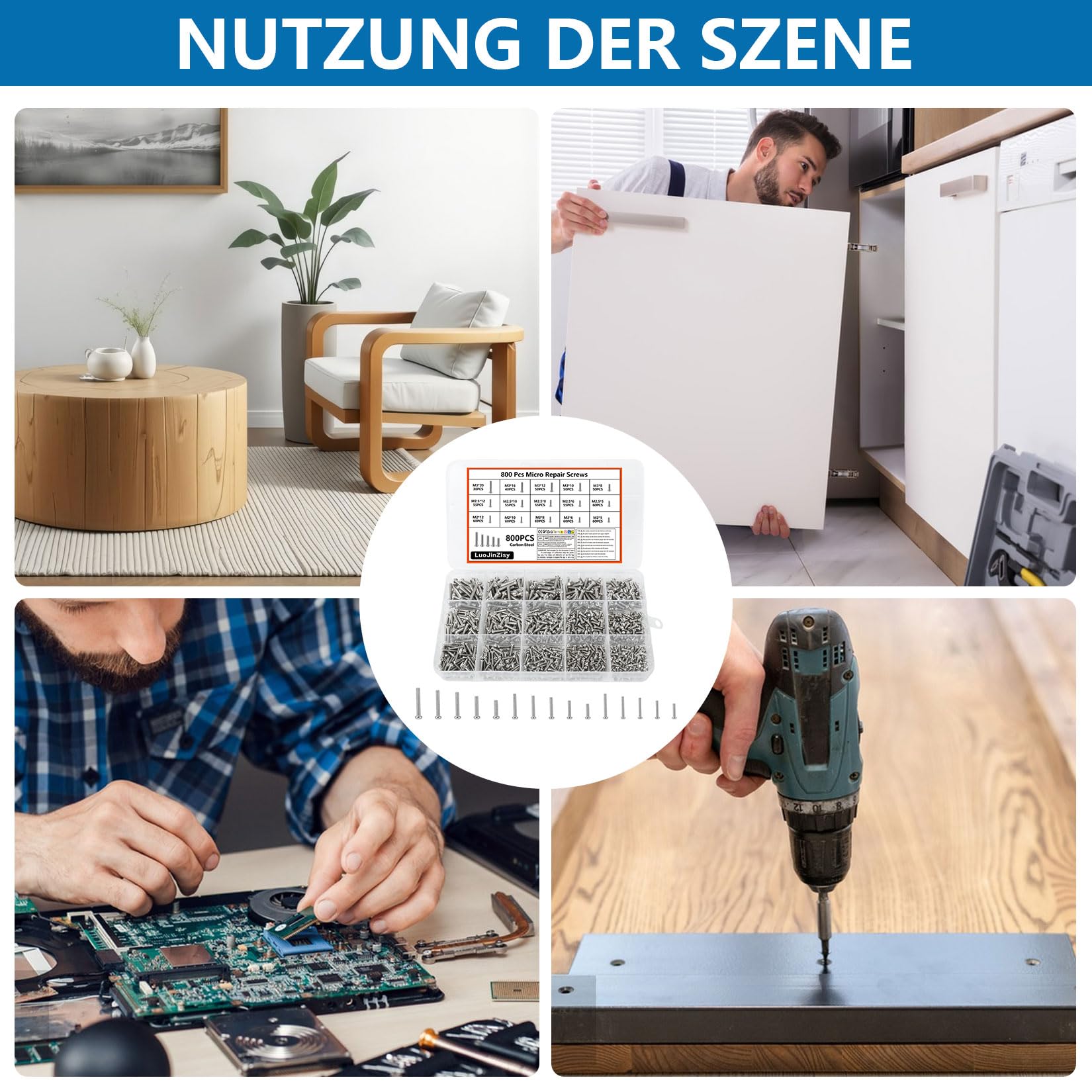 800 PzViti M2 M2,5 M4, Piccole Viti per Occhiali, Viti a Testa Svasata Crociata per SSD, Laptop, PC e Computer