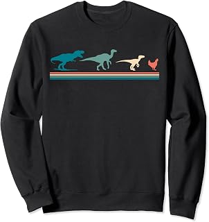 Dinosaur Chicken Evolution Funny Vintage Velociraptor Sweatshirt