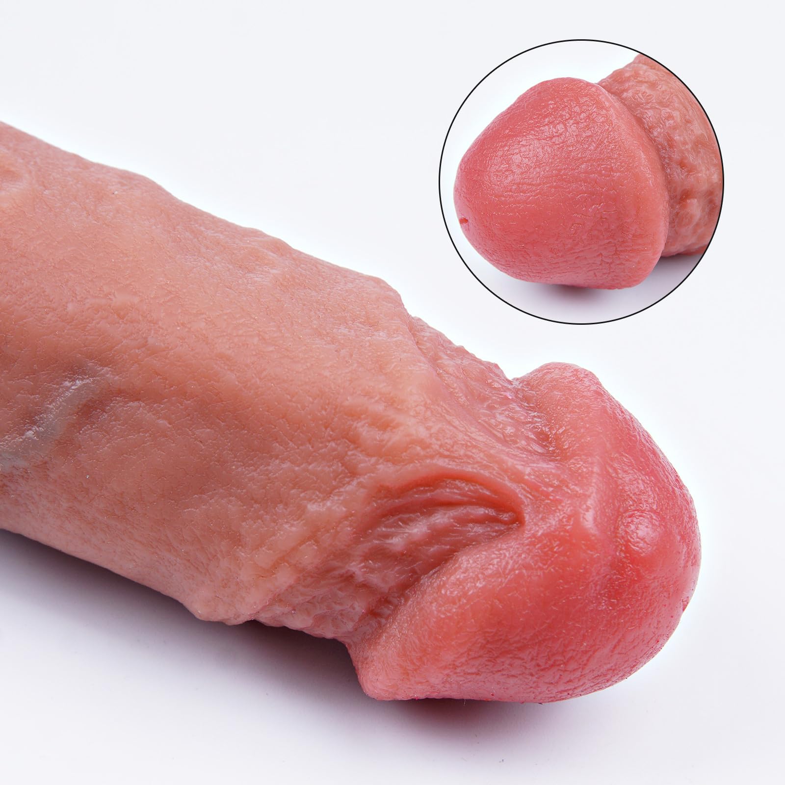 Dildo bifacciale extra large 50 x 4,2 cm, giocattolo dildo gigante spesso, massaggiatore realistico bifacciale XXXL grande, pene in silicone extra lungo, giocattolo lesbico extra largo
