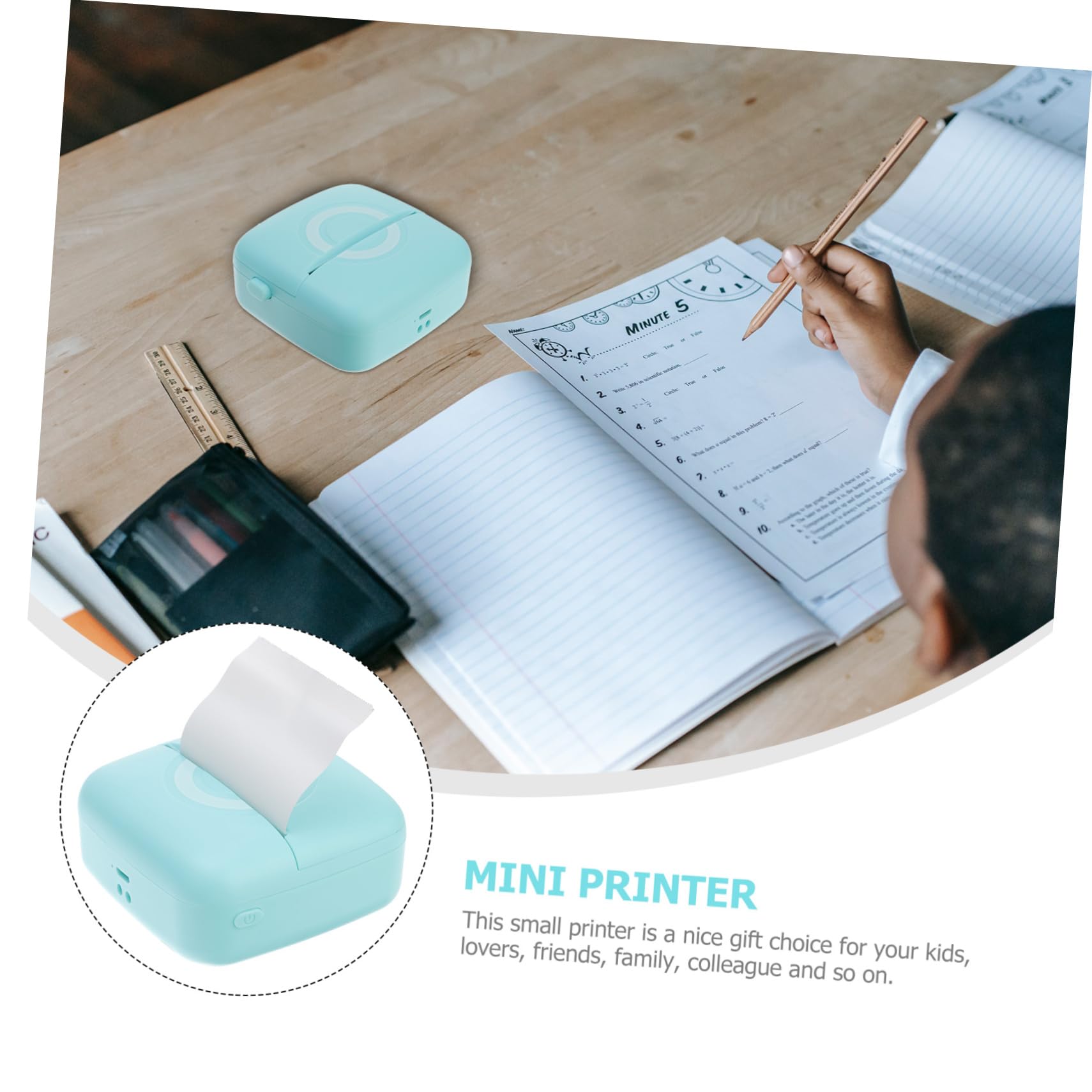 Operitacx Stampante Termica Portatile senza Fili 200dpi, Stampa Foto ed Etichette, 1000mah, Carta Abs, per Casa e Ufficio