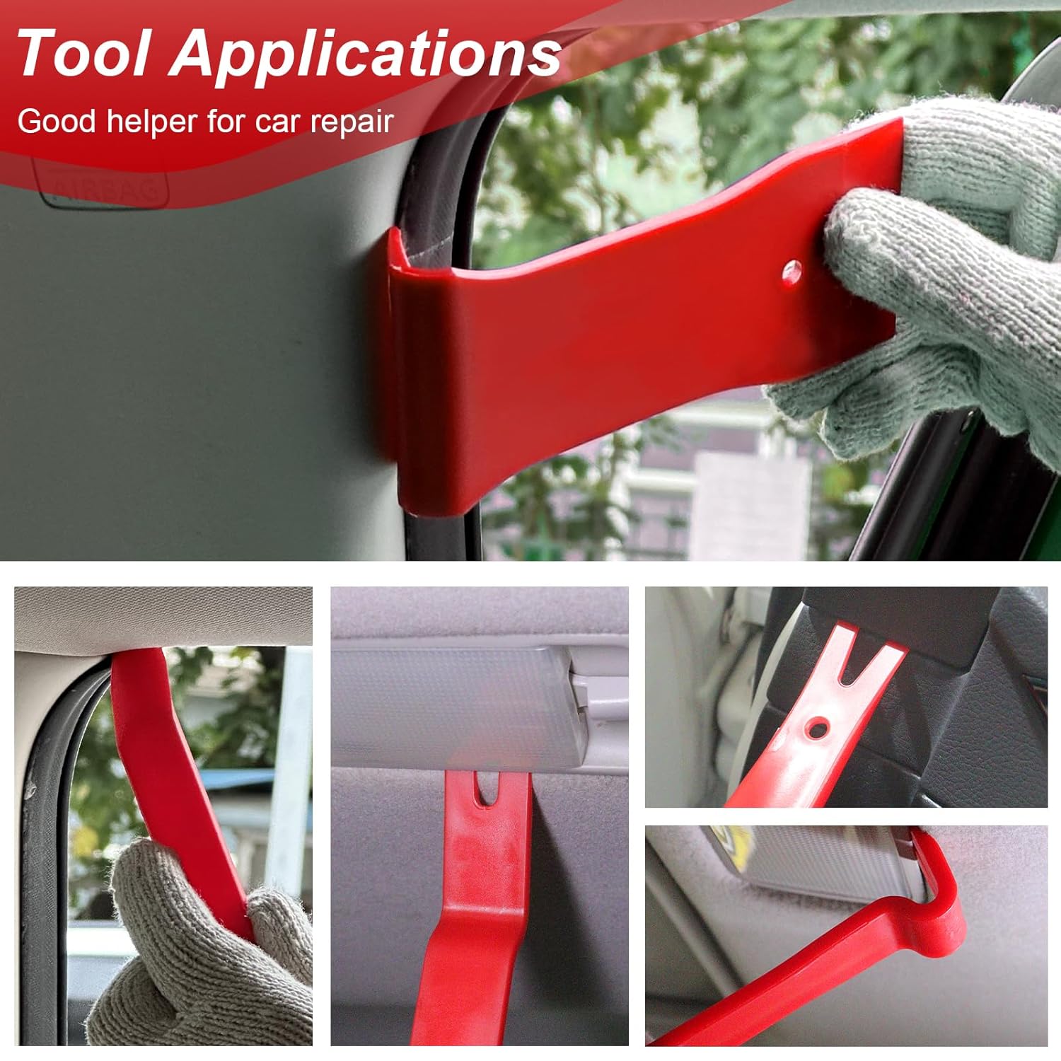 19Pcs Trim Removal Tool, Auto Clip Pliers Fastener Remover Set, Pry Tool Repair Kit, Fastener Clips Removal Car Tool and Packs of 8 Universal Aluminum Vehicle Hood Pins(Black)