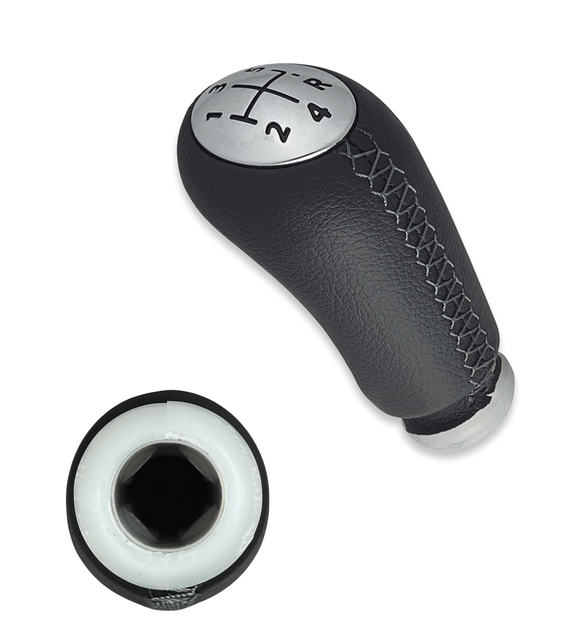 1neiSmartech Pomello Leva Cambio 5 Marce Compatibile con Renault Captur I 2013–2019 Prima Generazione, Compatibile con Oem 328651808R, con Retromarcia in Basso a Destra