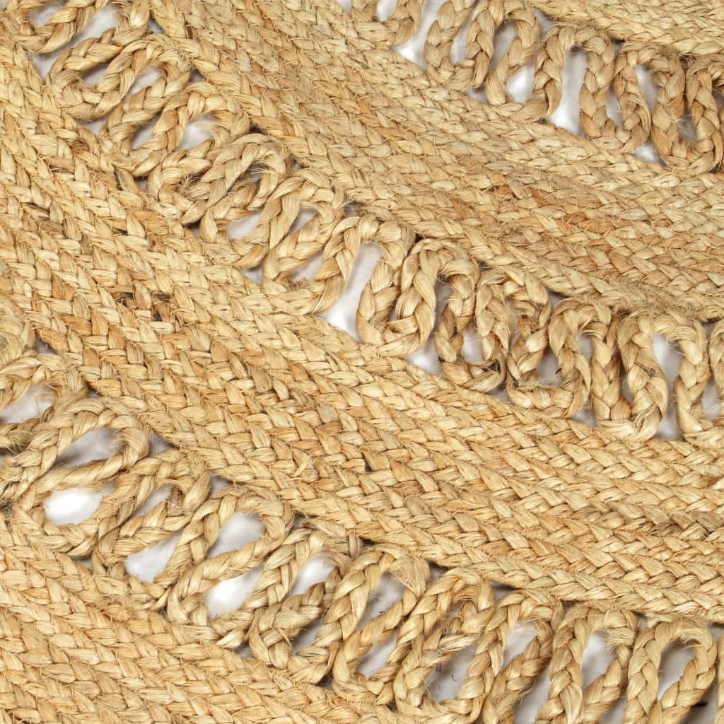 Tapis Fait à la Main en Jute tressée 120 cm pour Salon Chambre Cuisine intérieur extérieur bohème Vintage Design scandinave