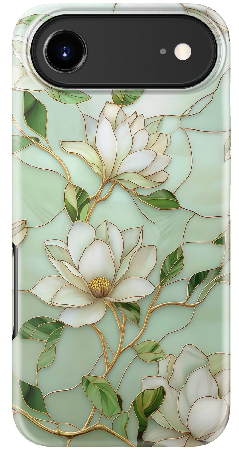 Goodon for iPhone 17 Pro Max Case Cute, Preppy Floral Design,Slim Silicone Protective Hard Cover, Wireless Charging Compatible Aesthetic Glossy Y2K Phone Cases for Women Girls, Marbled Floral Veins — view 84