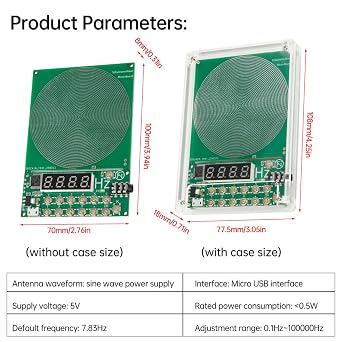 Earth Frequency 7.83Hz Mode, Programmable 0.01Hz-100kHz Digital Processing, Anti-Noise Design Generator Oscillator Low Distortions High Integrations Digitals Circuit Module Adjustable