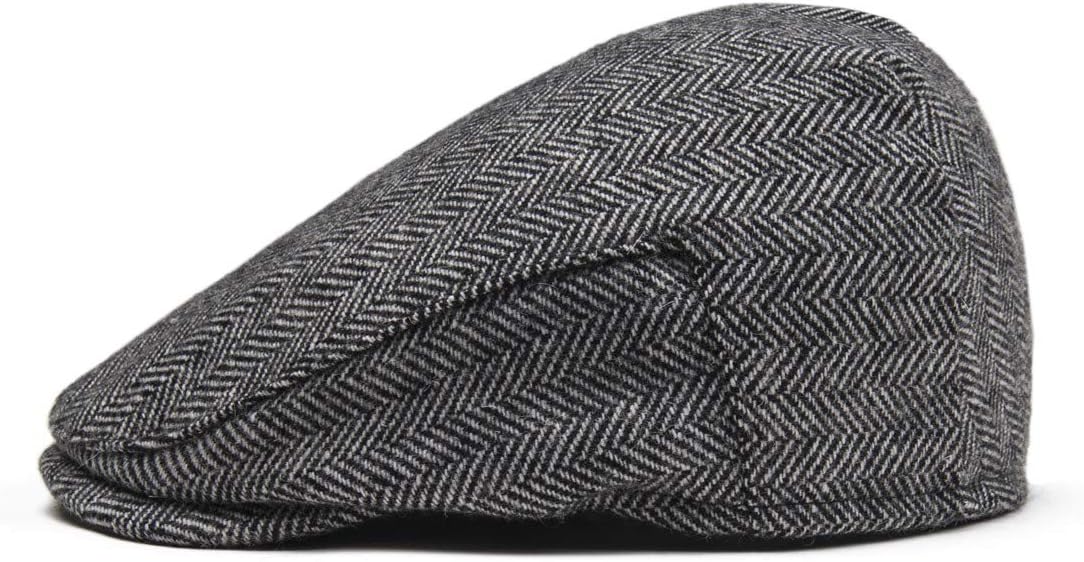 Kids Wool Tweed Newsboy Flat Cap Herringbone Boy Infant Toddler Child Youth Beret Hat - Image 3