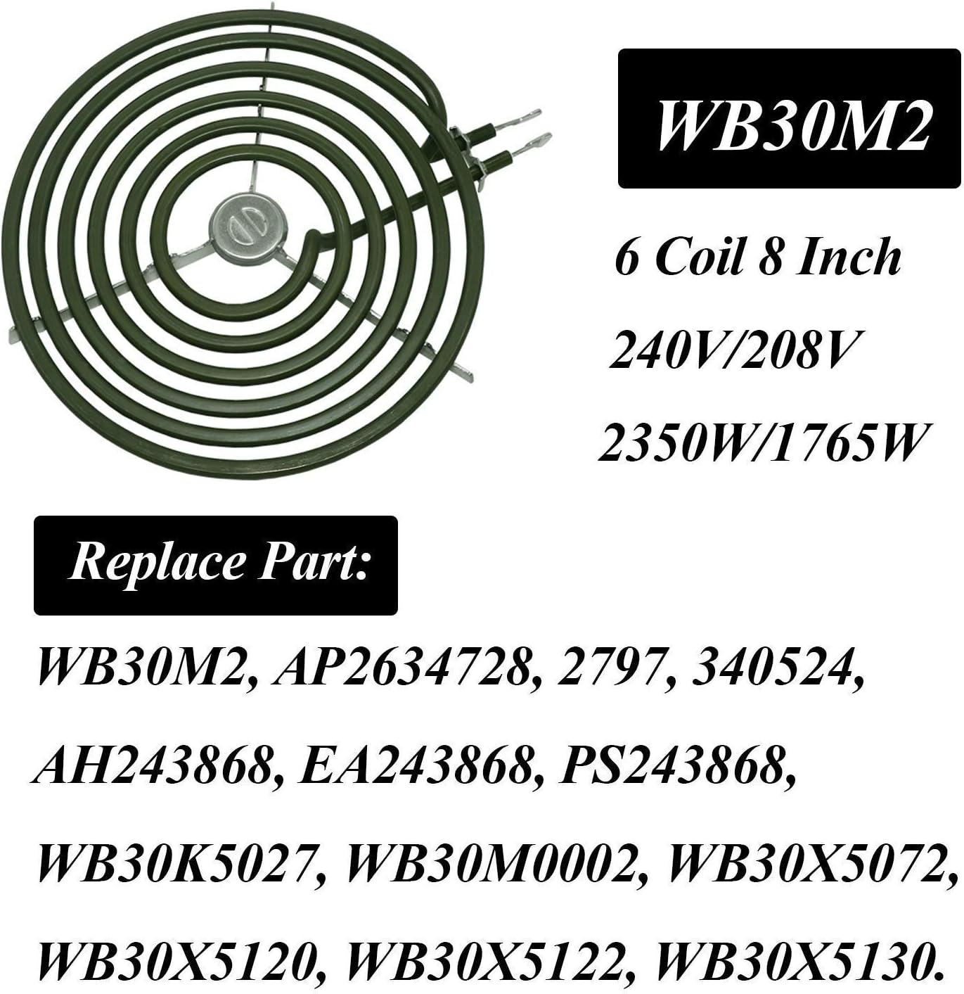 WB30M2 (8 in) & WB30M1 (6 in) Electric Range Burner Surface Element by AMI PARTS