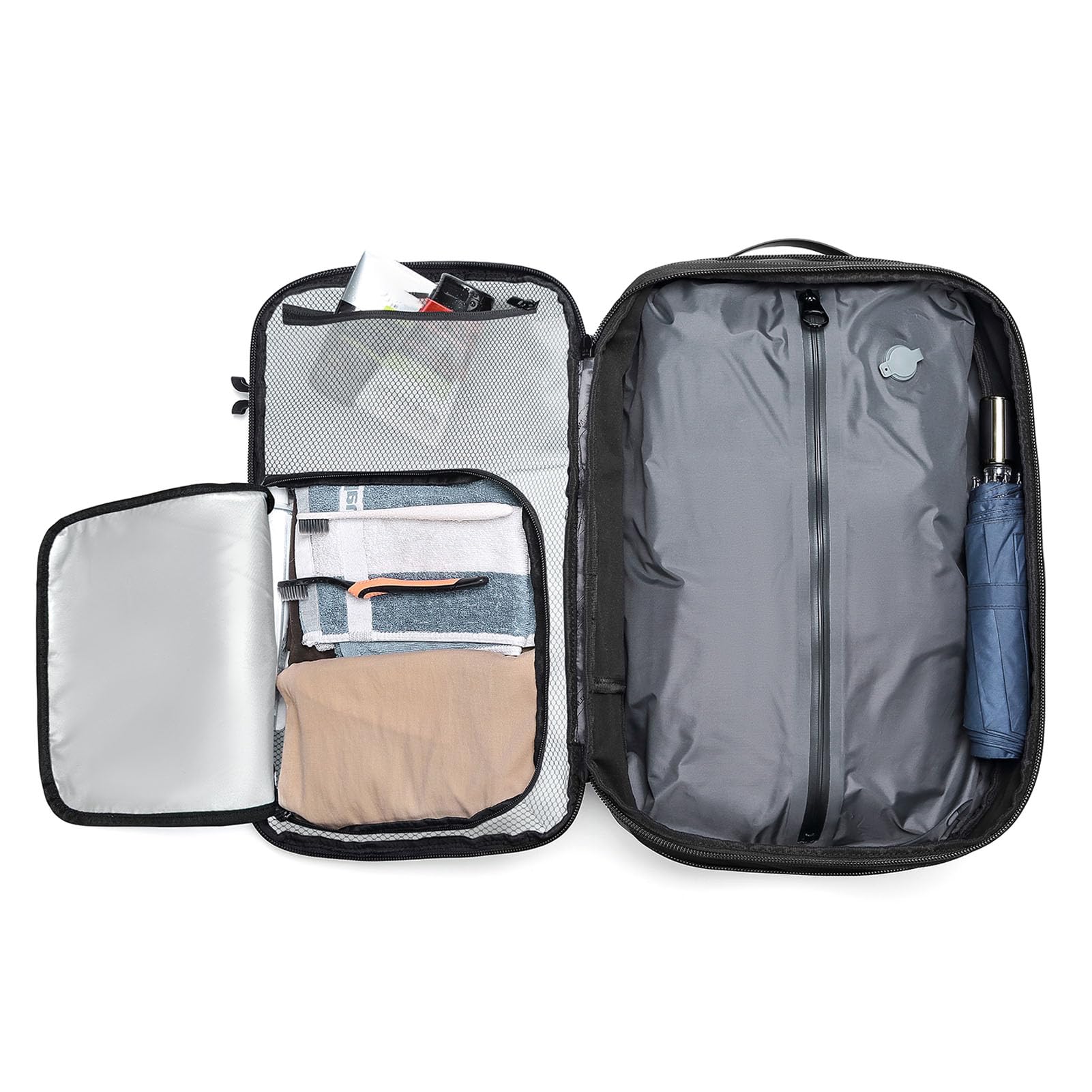 Viajamiento de Mochila de Compresión de Vacío, Mochila de Mochila Vacío de Vacío de 60L, Mochila de Sello de Aspiración a Prueba de Lluvia, (BLACK)