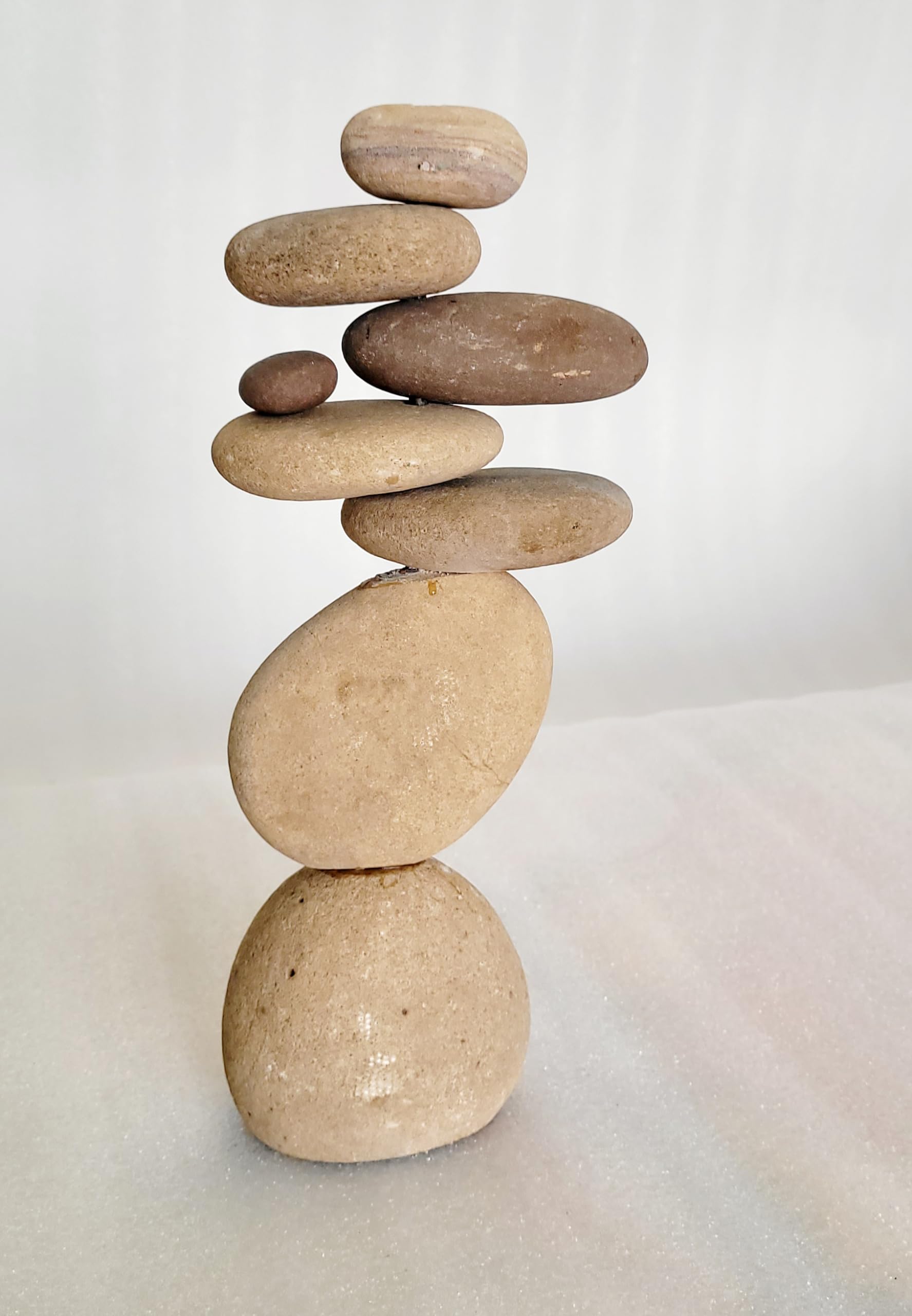 RM Garden Decoration Stone – Natural River Stone Septuple Rock Cairn – Zen Garden Stack – Meditation & Home Decor – Art Collection