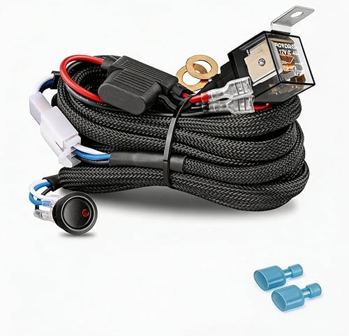 Miniatura 9 de ANGU OFFROAD - Arnés de cableado de 2 cables, kit de cable de nailon de 12 V 40 A para barras de luz LED, luces antiniebla, luces de trabajo