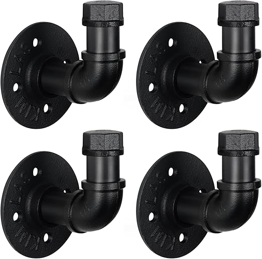 HouseAid Industrial Iron Pipe Towel Hook Holder, Farmhouse