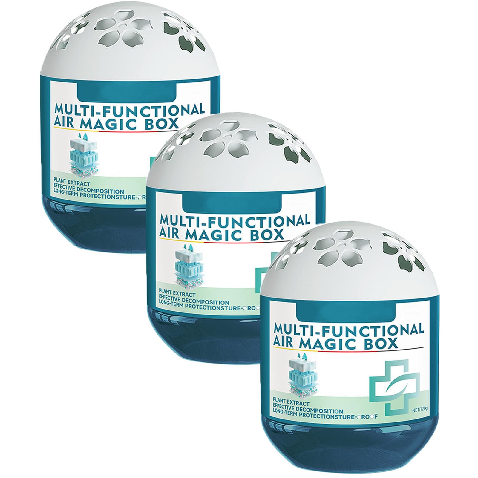 Caja Mágica De Eliminación De Polvo De Purificación De Aire Interior, Limpiador De Aroma De Filtración De Purificación De Aire Multifuncional, Aire Purificador Fuerte, Frescura Duradera (3Pcs)