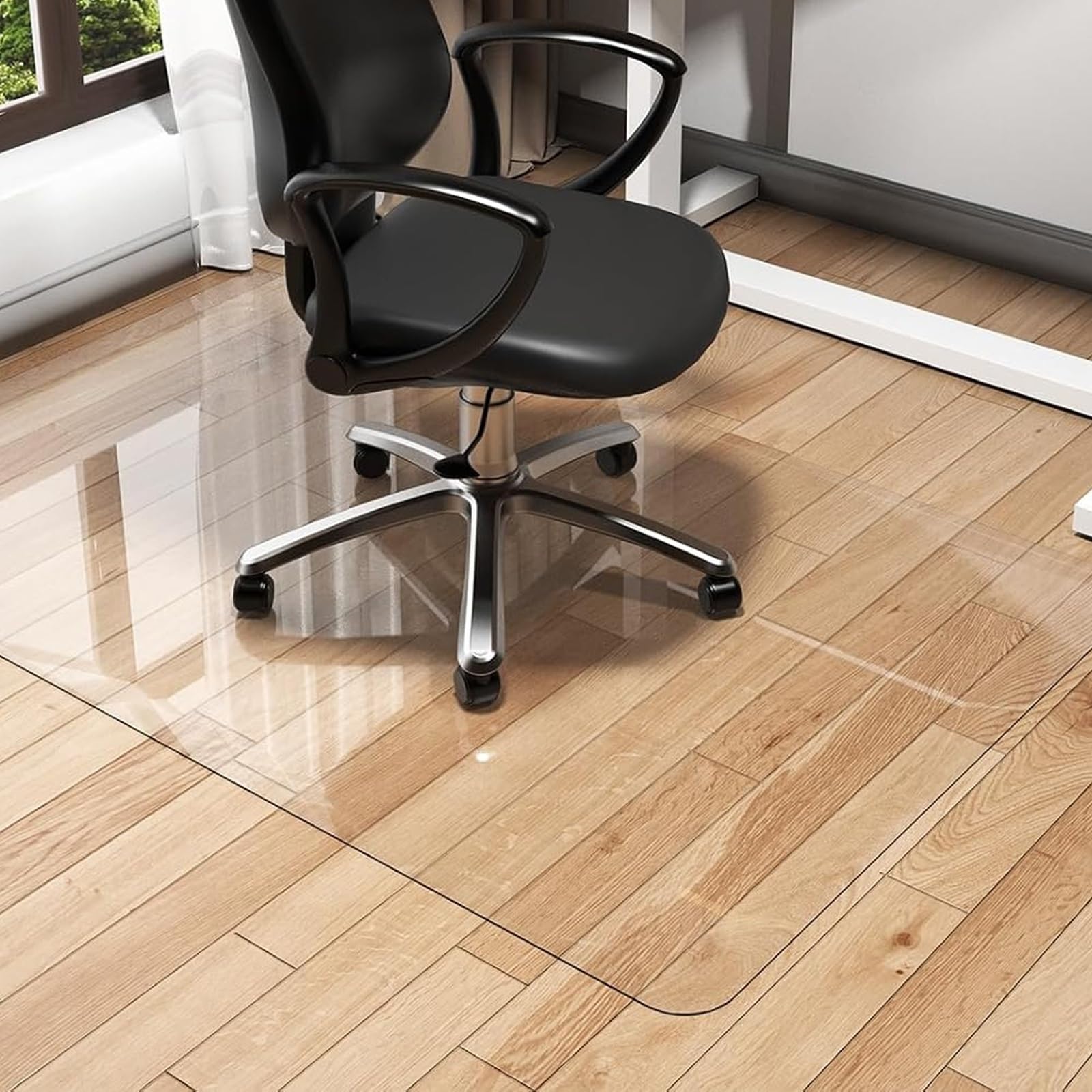 Tapis de protection de sol en bois dur transparent, 50,8 x 121,9 cm, imperméable, en PVC, 1,5 mm d'épaisseur, facile à nettoyer, pour sols durs, bureau et maison