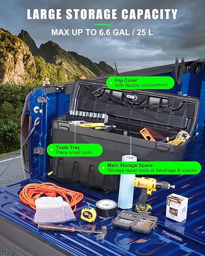 Miniatura 5 de SCITOO Cerradura y llaves caja de almacenamiento para caja de camión Tits para Chevrolet Colorado 2015-2020, para GMC Canyon 2015-2020 lado