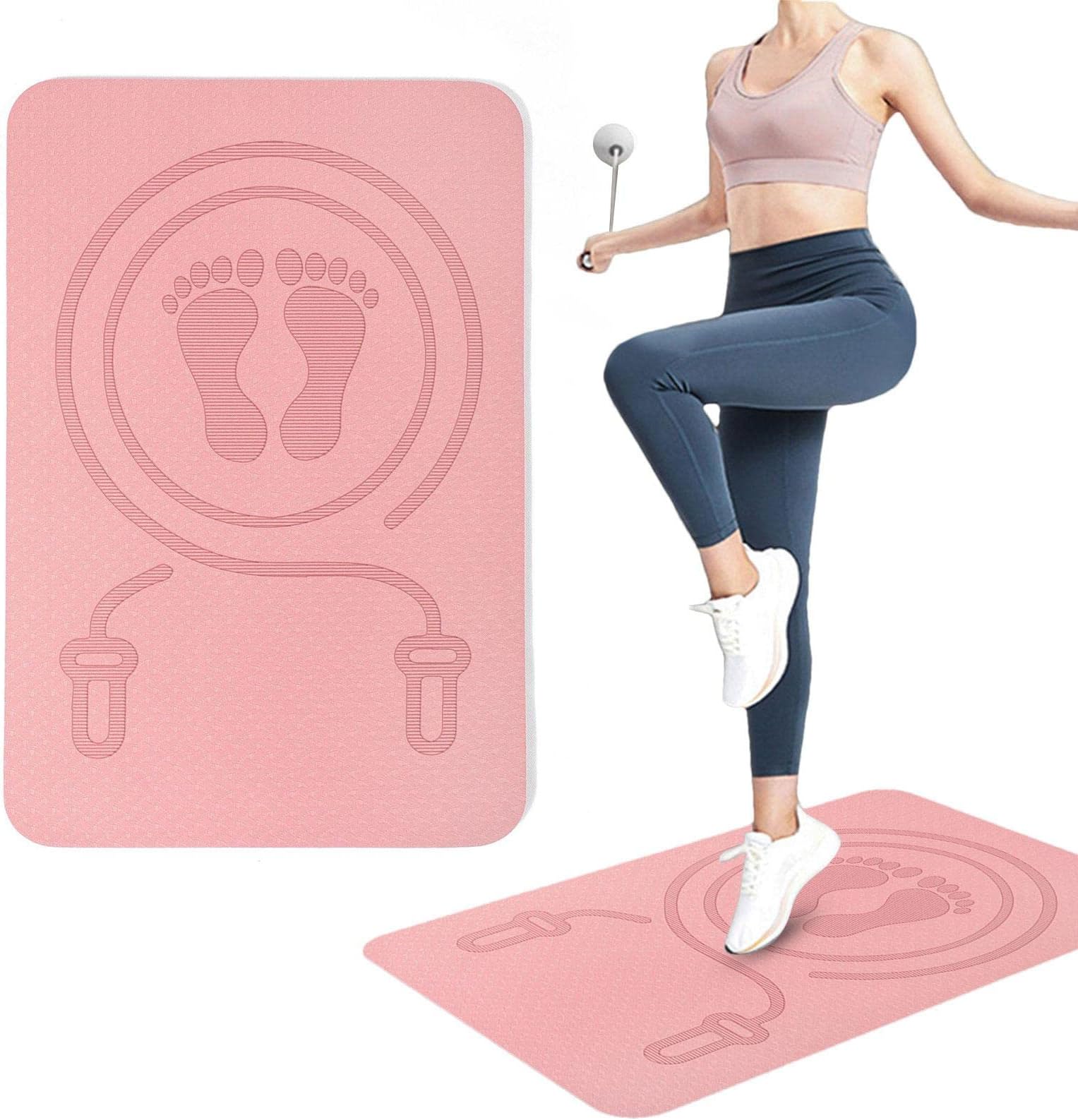 Jump Rope Exercise Mats | 8mm Skipping Rope Exercise Mat Shock Absorbing Pad,Shock Absorption Pad Workout Fitness Mat Home Gym Accessories