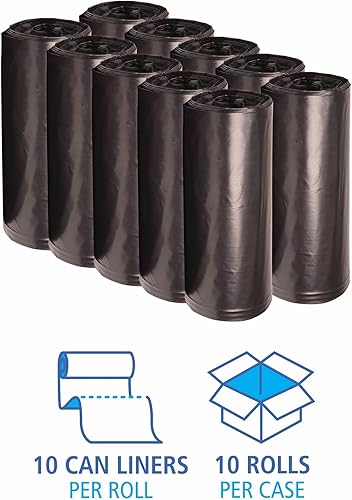 Miniatura 5 de Boardwalk 526 Super Extra-Heavy Repro Can Liner, 38x58, 2 Mil, 60gal, Blk, 10 BGRL, 10 RLCT