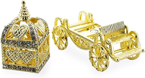 Miniatura 2 de BestPysanky Figura de caja de baratija de entrenador de coronación real dorada