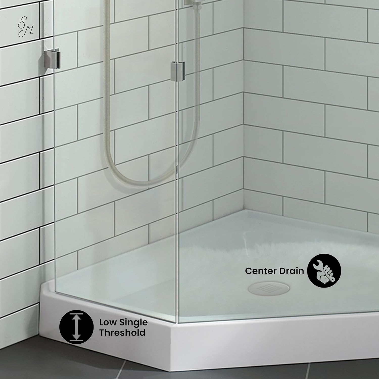 Swiss Madison SM-SB534 Voltaire 42" x 42" Neo-angle Shower Base