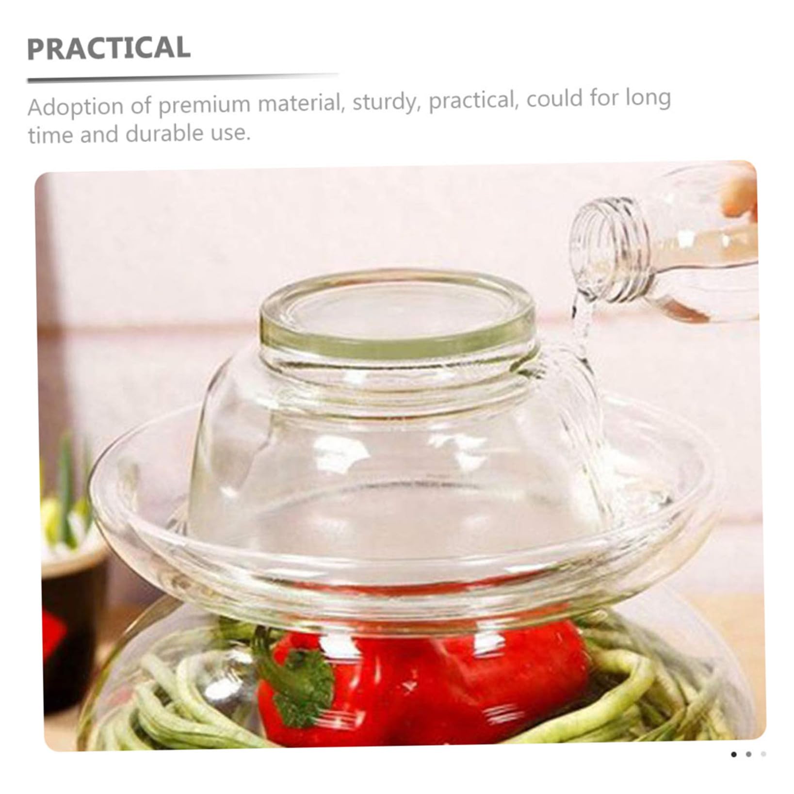 MAGICLULU Gärtopf Glas mit Wasserverschluss und Luftdichtem Deckel Lebensmittelechter Vorratsbehälter für Kimchi und Gemüse Geeignet für Küche und Einlegen