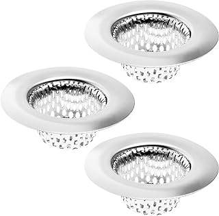 3 Pack - 2.25" Top / 1" Basket- Sink Strainer Bathroom Sink, Utility, Slop, Laundry, RV and Lavatory Sink Drain Strainer Hair Catcher. Stainless Steel