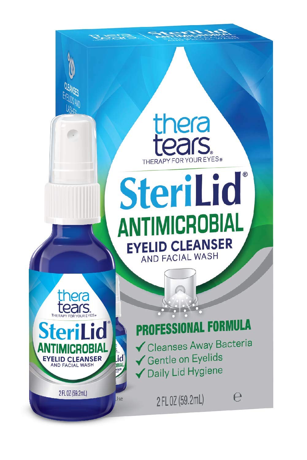 TheraTears Sterilid Antimicrobial Eyelid Cleanser and Facial Wash, with