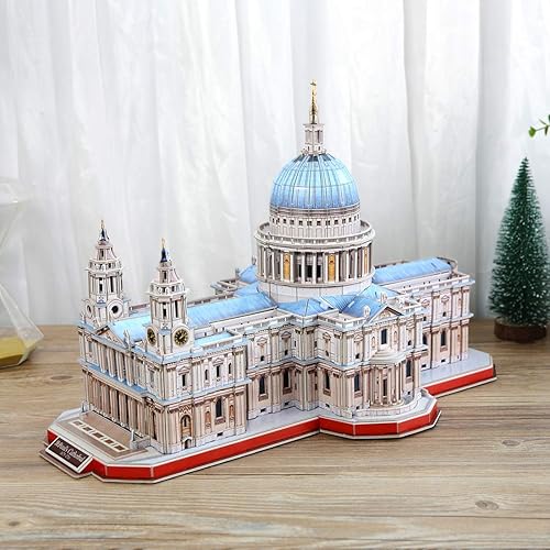Miniatura 9 de CubicFun Rompecabezas 3D grande de la catedral de San Pablo para adultos, arquitectura de media apertura, disfruta de vistas interiores,