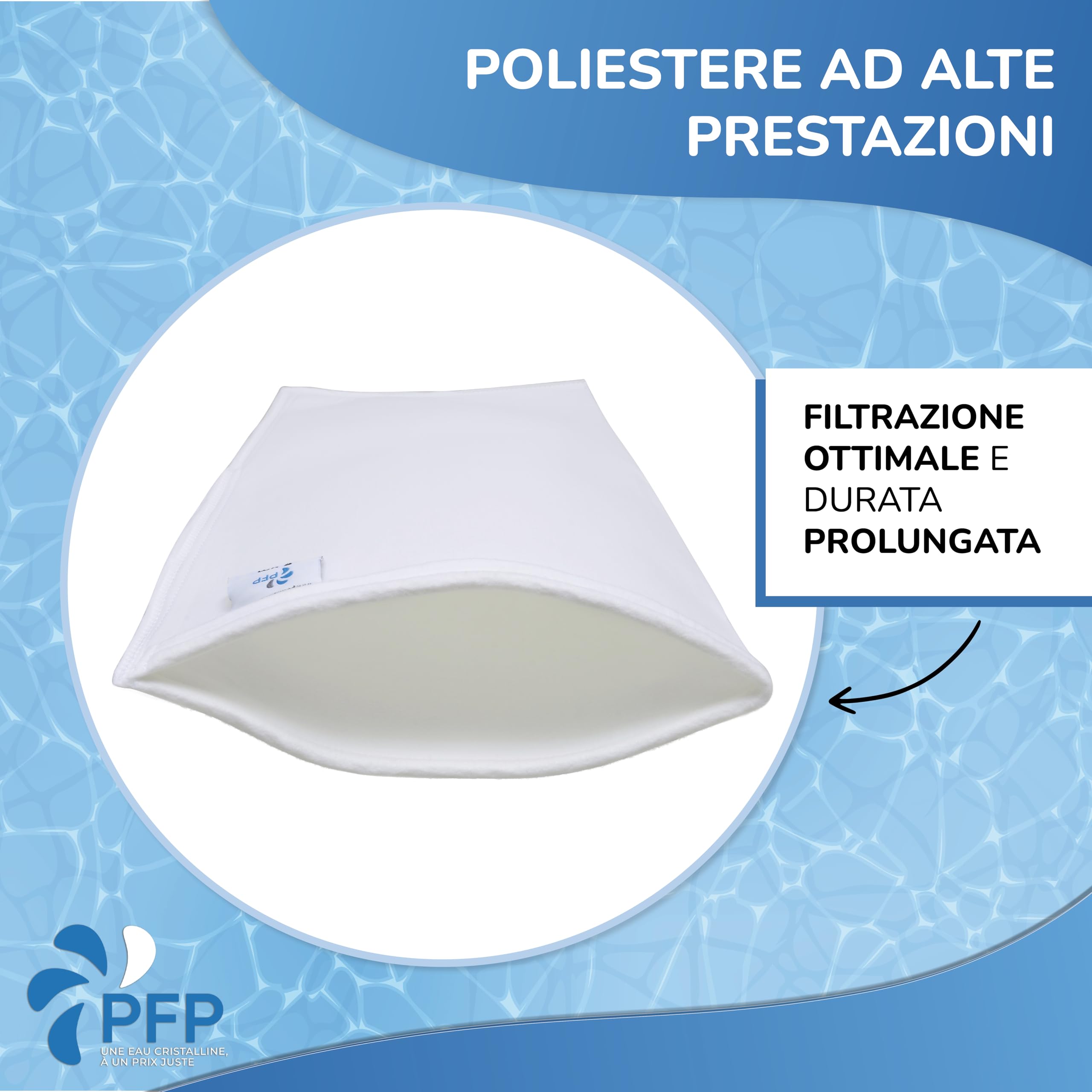 Sacchetto filtrante, compatibile con piscine Desjoyaux, 15 micron (Confezione da 2)